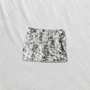 Edikted Dazzling Silver Mini Skirt